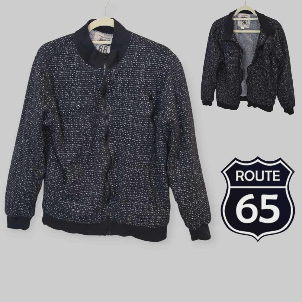 Route 66 Original Clothing Tweed Bomber Lined Faux Fur Jacket Mens Medium
